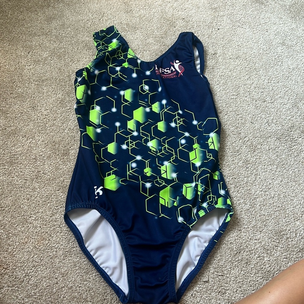Green and blue gk “LFSA” awarness leotard